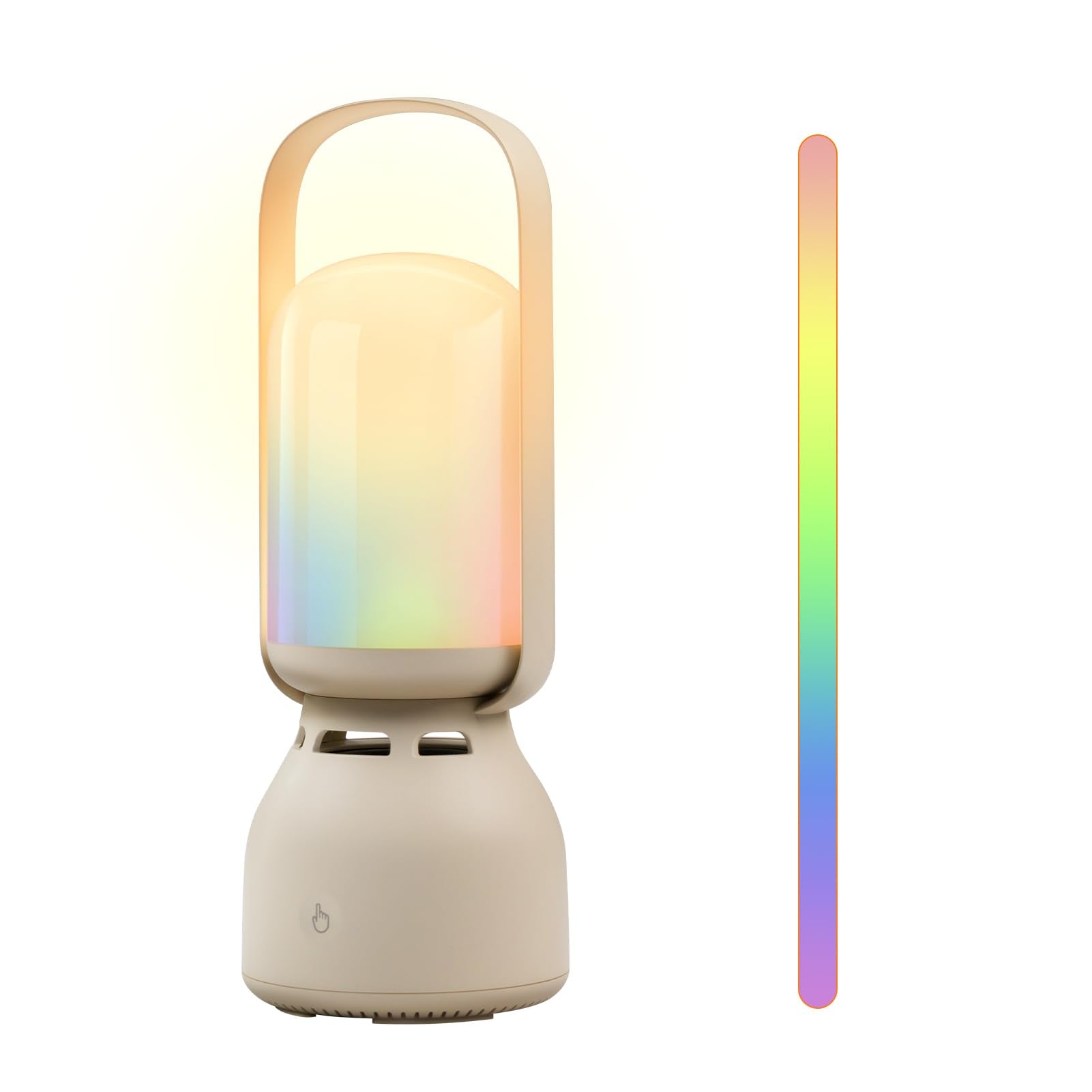 Camping Lantern with Speaker, Portable Rechargeable Outdoor Lantern, 11 Mode RGB Color Dimmable LED Night Light for Camping, Hom