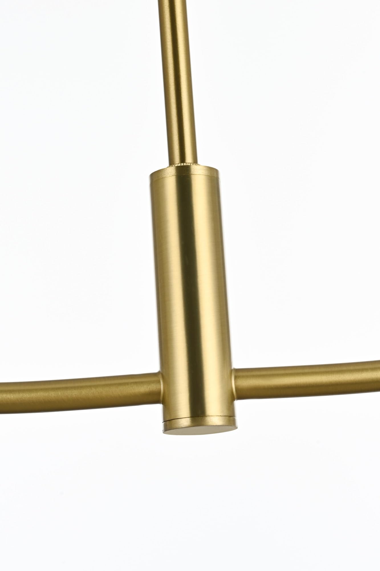 Living District Nyomi 24&quot; 2-Light Satin Gold/White Metal/Glass Chandelier