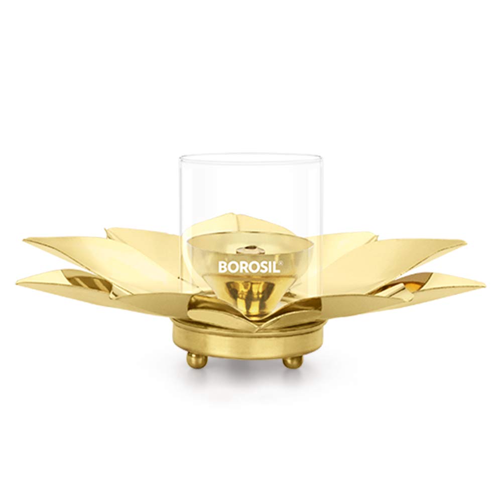 Borosil Kamal Brass Diya, Small