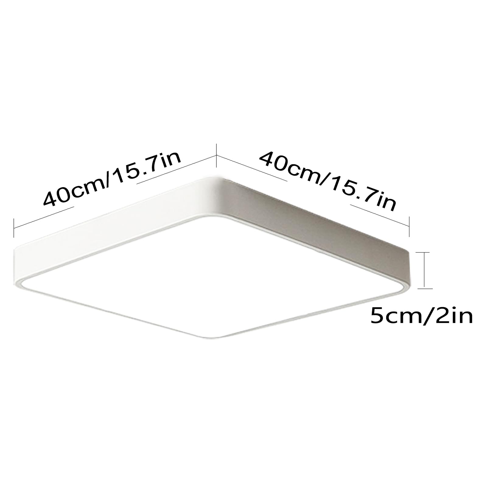 Ganeed Led Flush Mount Ceiling Light 15.7 Inch 36W Modern Ceiling Lamp Square 6500K Cool White Lighting Fixture For Living Room/Kitchen/Bedroom/Dining Room White