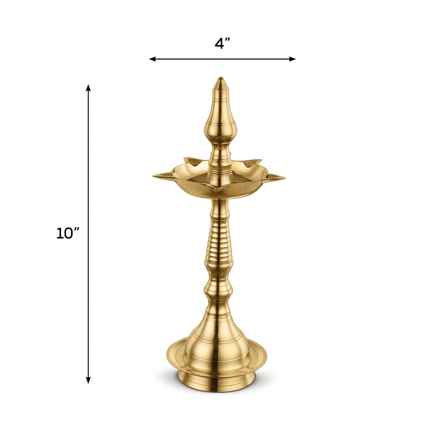 Avador Handmade Brass Indian Puja Oil Lamp, Golden Diya Lamp Engraved Design Diya for Diwali Pooja (Devdas 2'' Set of 1)