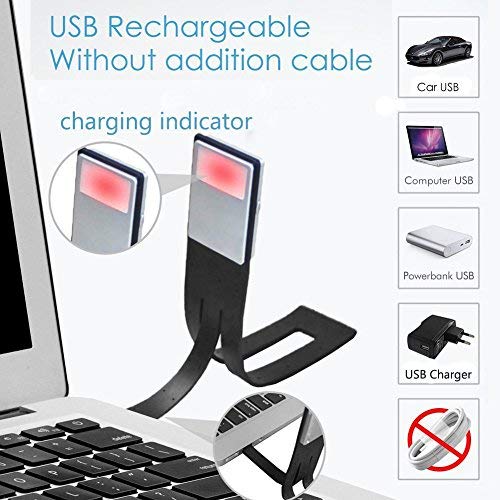Ytuomzi Book Light, Led Reading Lamp Usb Rechargeable Flexible Night Light 4 Level Brightness 360°Adjustable Clip On Work/Desk/Bed Lights For Amazon Kindle/Ebook Reader/Book/Ipad