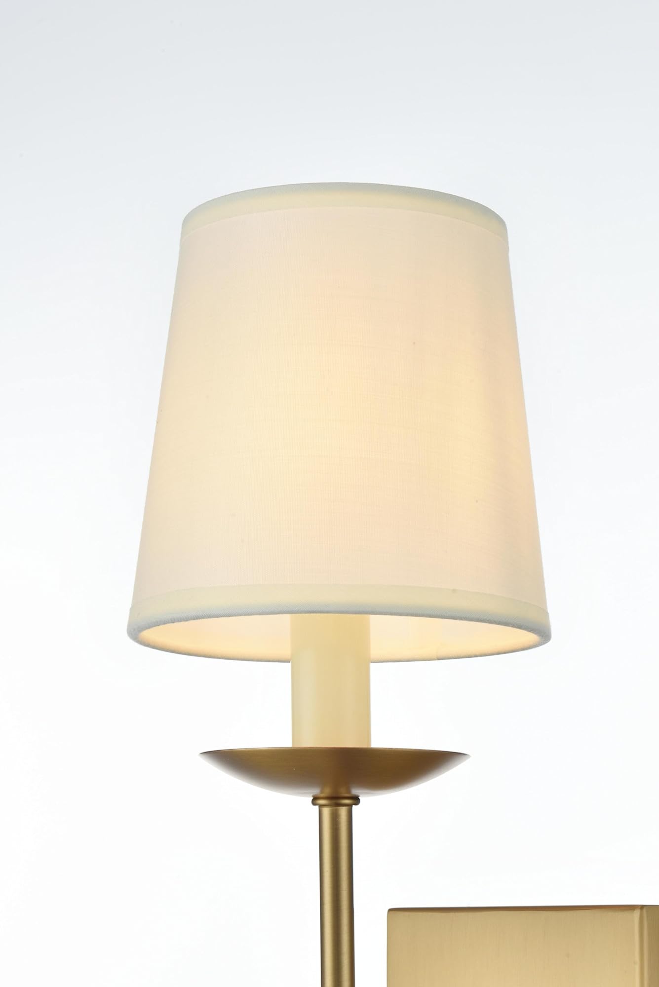 Living District Eclipse 1-Light Metal & Fabric Wall Sconce in Brass/Black