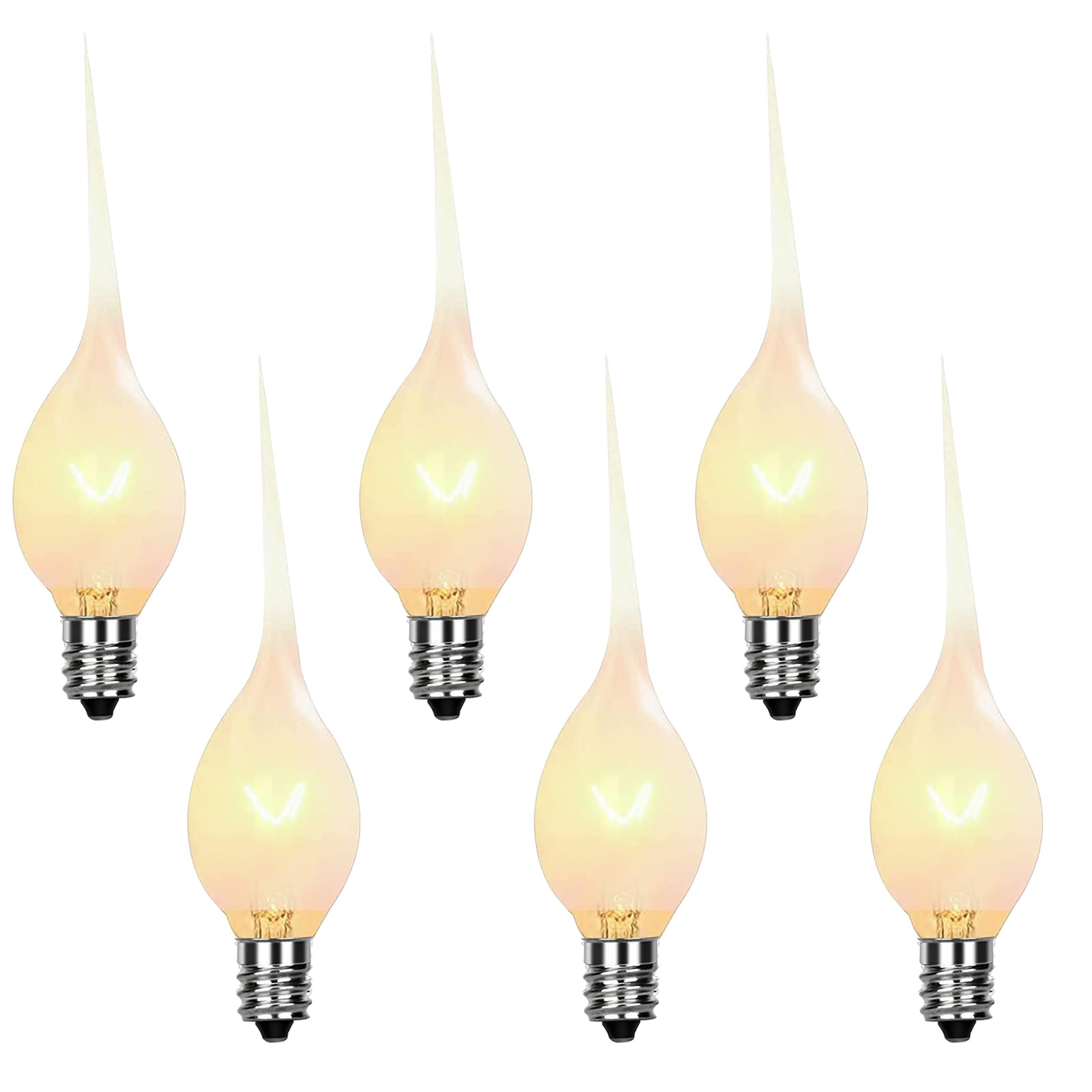 Bokoiuu Christmas Silicone Dipped Candle Light Bulbs  5 Watts Silicone Replacement Light Bulbs for E12 Candelabra Base Night Lights - Electric Window Candles - Chandeliers  12 Pack