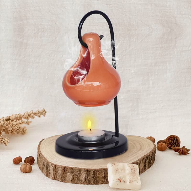 Pure Source India Ceramic Aroma Oil Diffuser Hanging Burner for Home Fragrance Decoration and Gifting, 4 x 8 Inch (Hanging - Ora