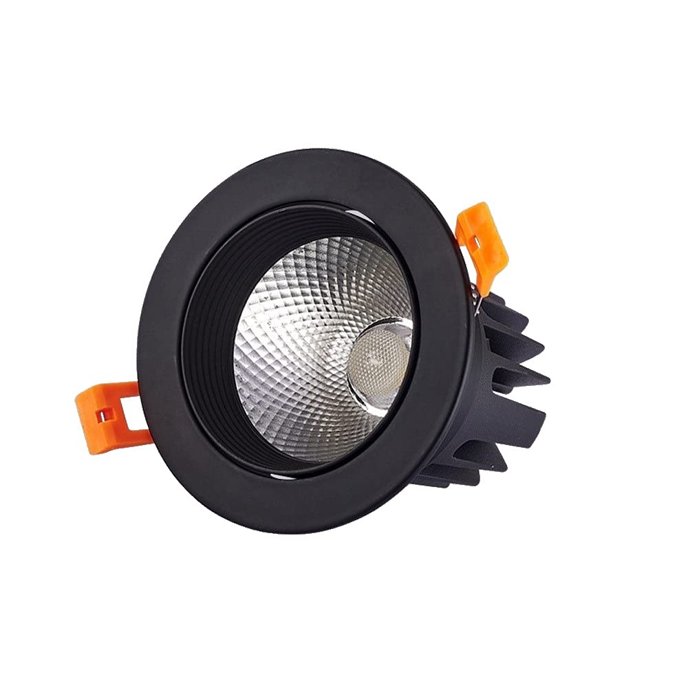 OZZKI Recessed Black 90LM/W Commercial Lighting Downlight COB LED Recessed Downlight Hotel Cafe Aisle Ceiling Spotlight AC85-265