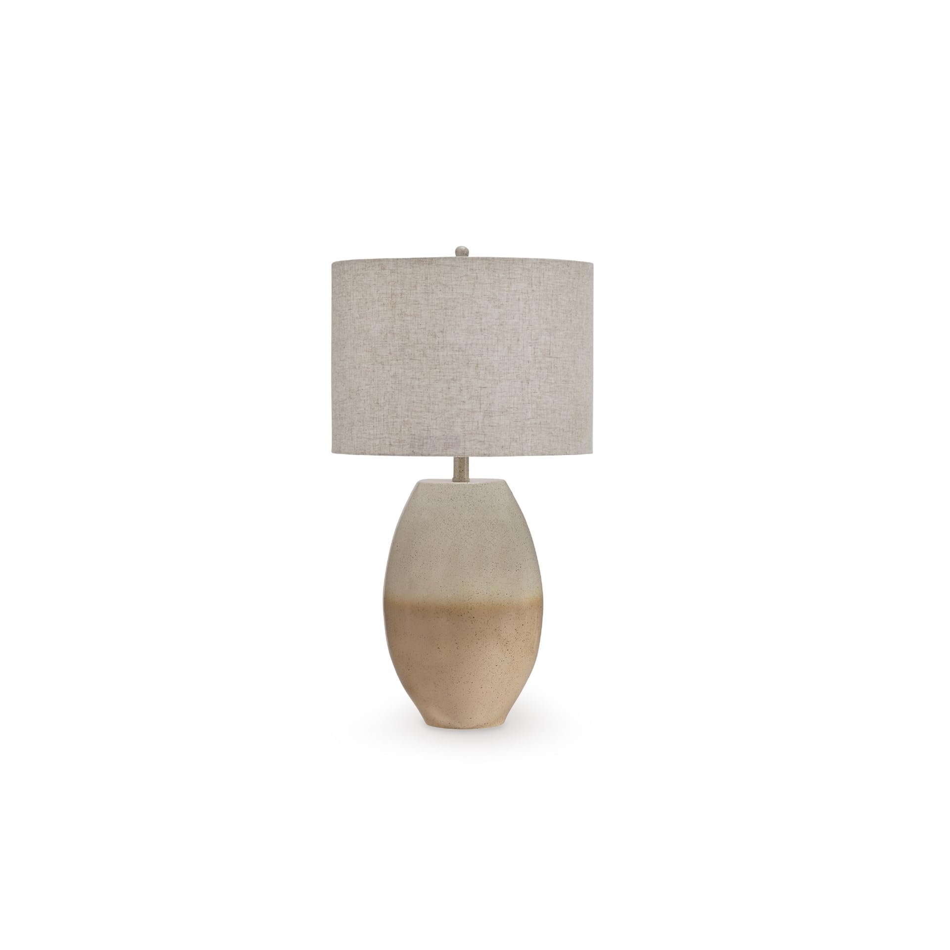 Signature Design by Ashley Linas Farmhouse Table Lamp with 3-Way Switch and Drum Shade, Beige