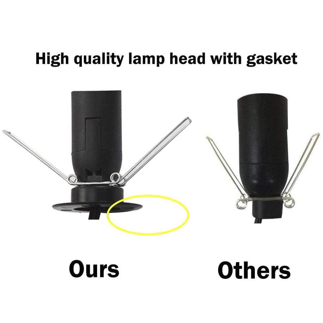 Ohlgt 1 Pack Salt Lamp Cord Replacement With 1 Pack Wooden Tray And 8 Pack 15 Watts E12 Halogen Salt Lamp Bulbs