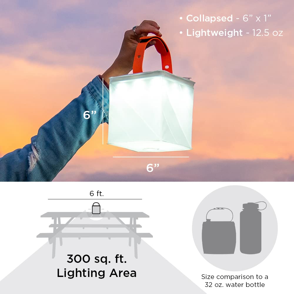 LuminAID 2-in-1 Solar Camping Lantern & Phone Charger - Titan Size, Bright White, 4000mAh - Inflatable LED Emergency Light