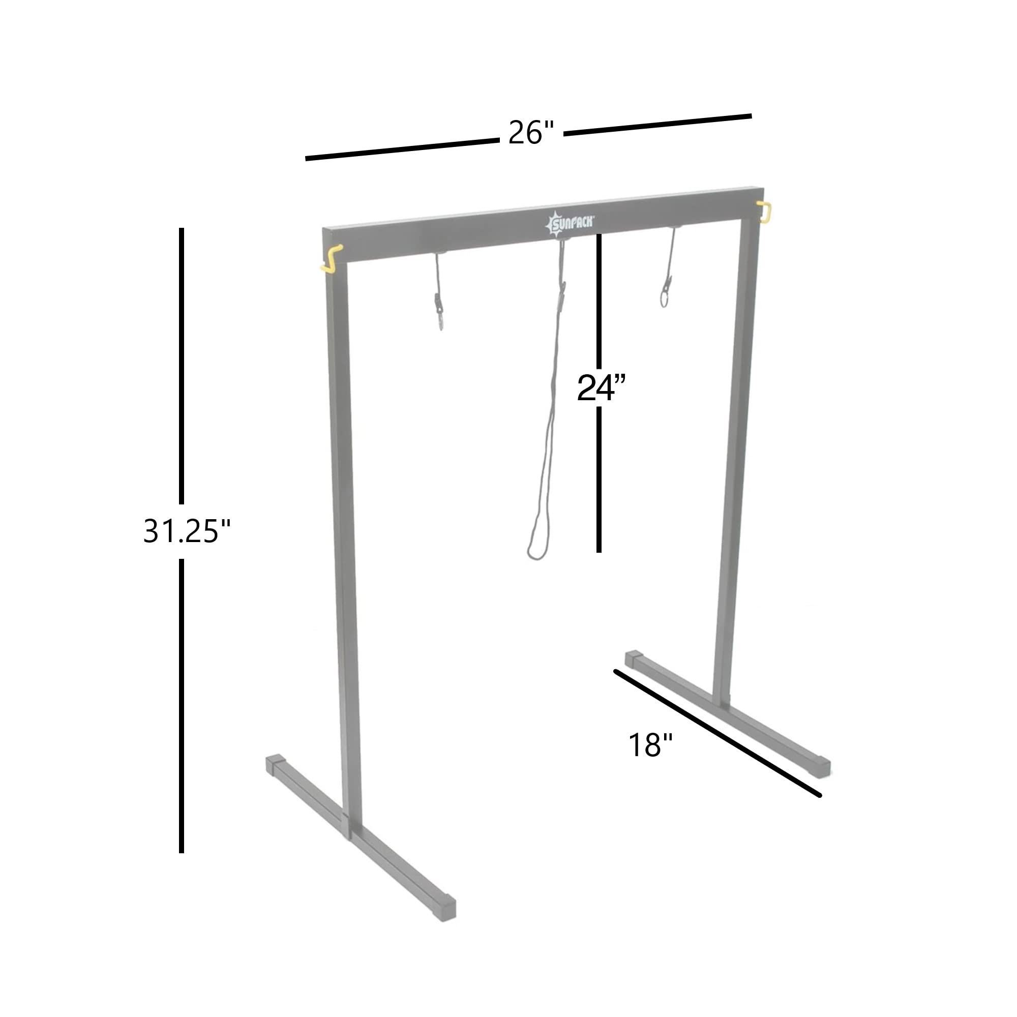 SUNPACK Metal Grow Light Stand, Black, 26in - Ideal for Greenhouses or Indoor Gardening, Start Seedlings or Cuttings - for Healt