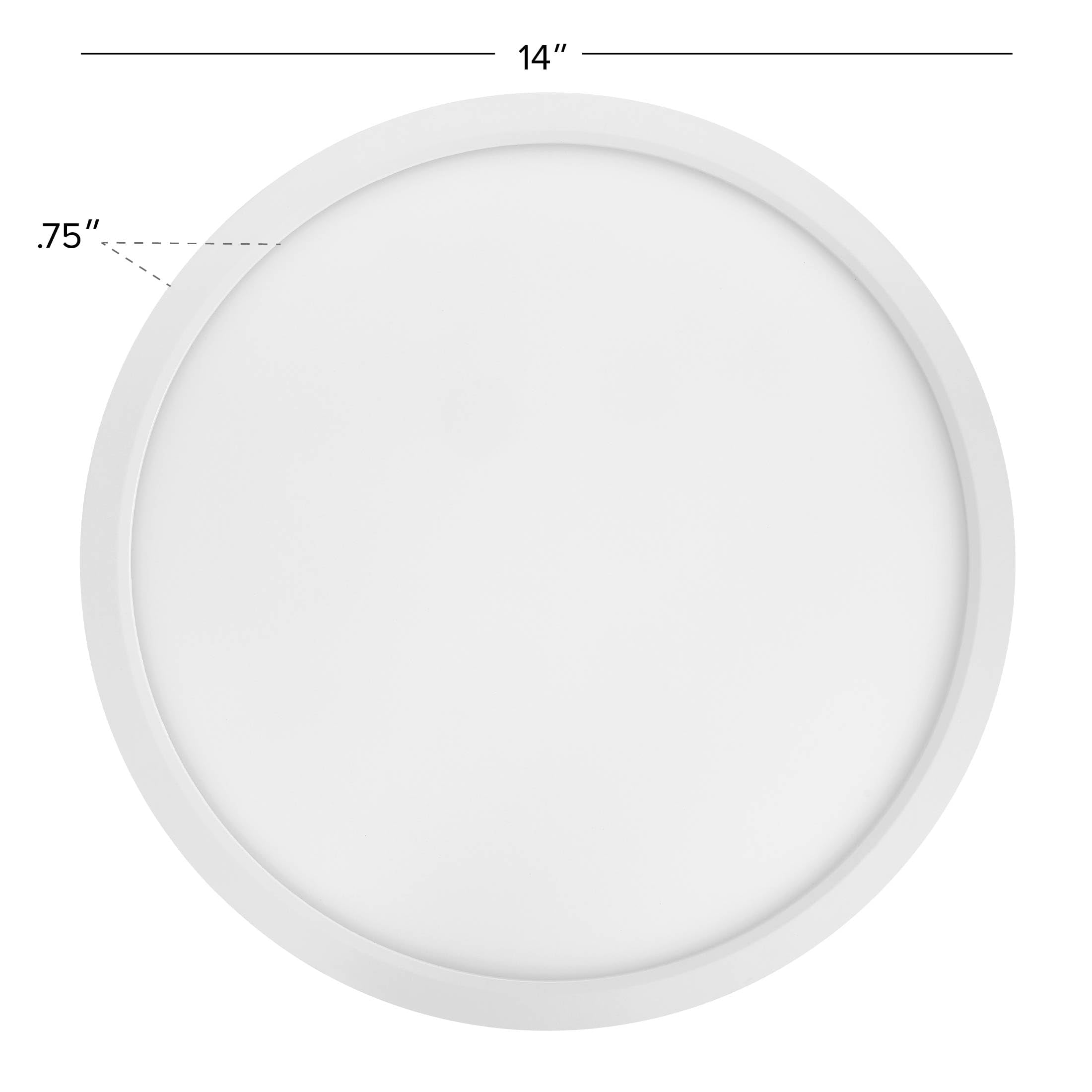 Maxxima 14 In. Led Flush Mount Ceiling Light, 2500 Lumens, 5 Cct 2700K/3000K/3500K/4000K/5000K Panel Light, White Trim Round Fix