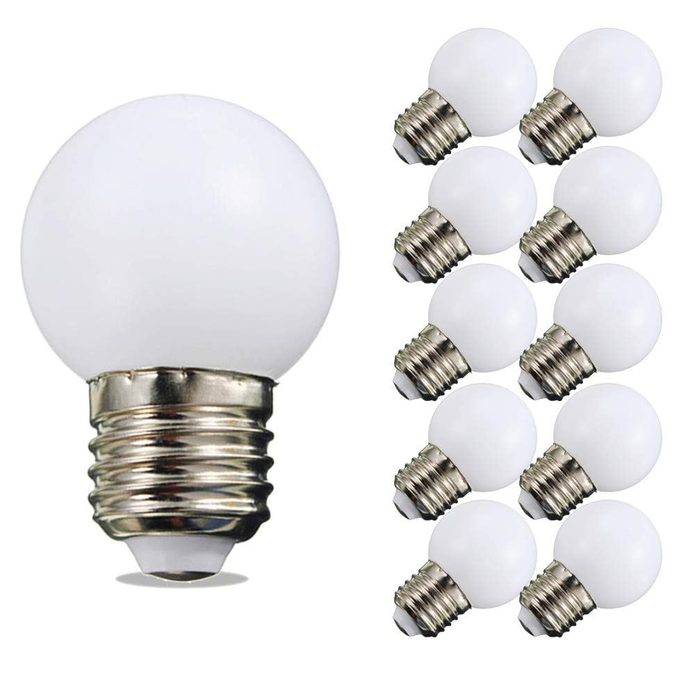 Night Light Bulb 1 Watt Led Low Watt Bulbs E26 E27 Standard Base Daylight White 6000K Not Dimmable G45 Energy Saving Light Bulbs