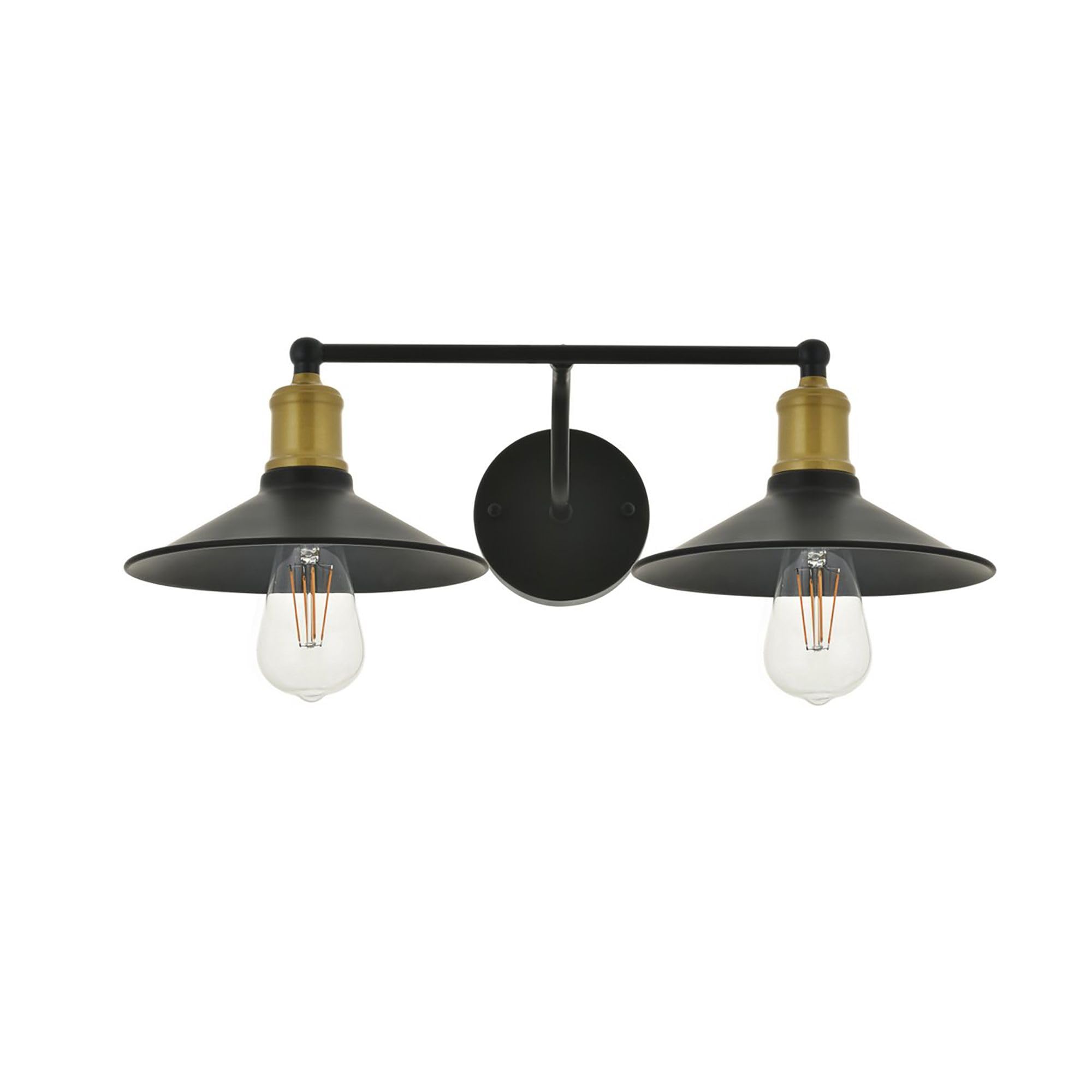 Living District Etude 2-Light Metal Wall Sconce in Brass and Black