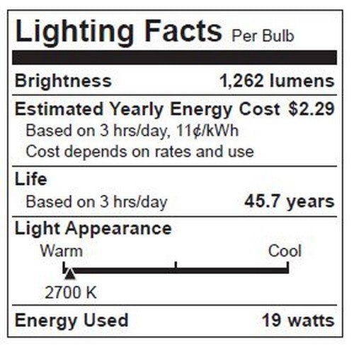 Tcp Led19E26P3827Kfl Led Light Bulb 19-Watt Par38 Floodlight, 2700-Kelvin