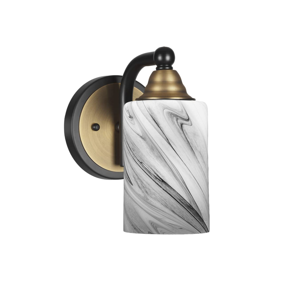 Toltec Lighting Paramount 1 Light Wall Sconce In Matte Black & Brass (3421-Mbbr-3009)