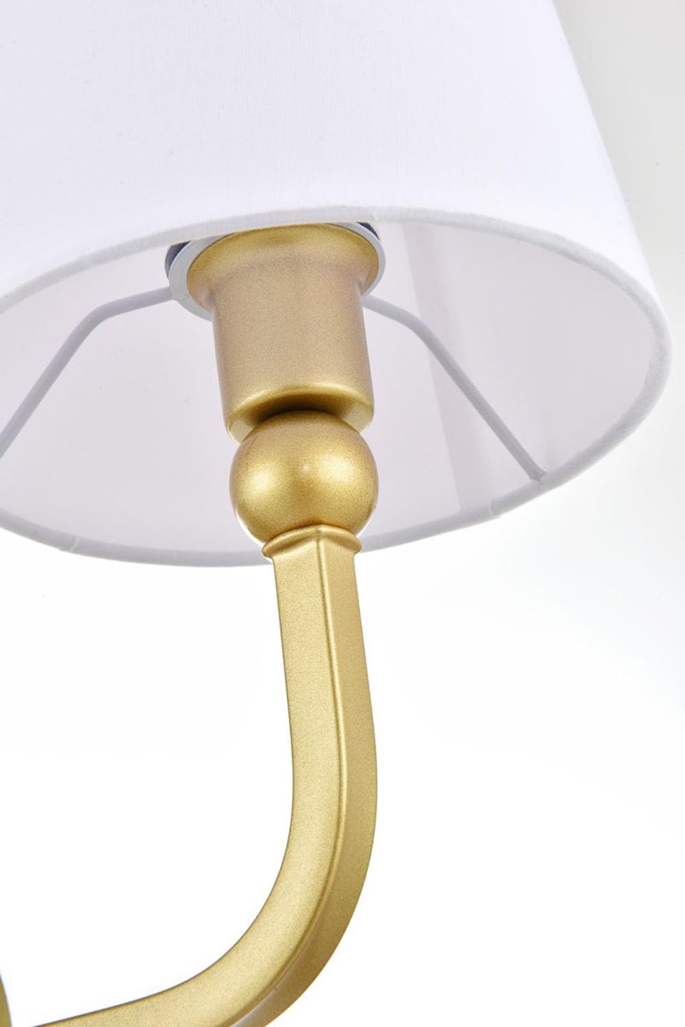 Living District Colson 3-Light Brass & White Metal Bath Sconce - Modern Lighting Fixture