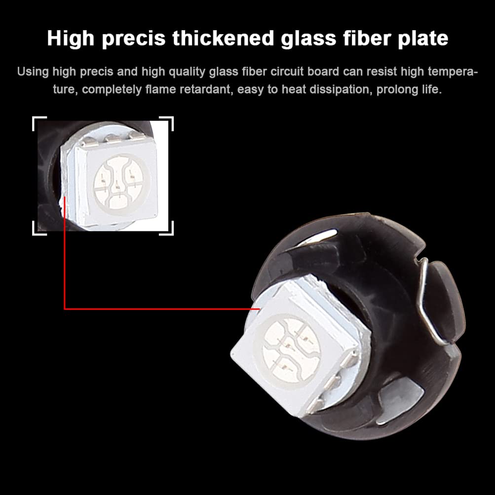 Cciyu 10 Pack White T5/T4.7 T1.25&quot; Neo Wedge Led Bulbs W/Base Replacement Fit For A/C Light