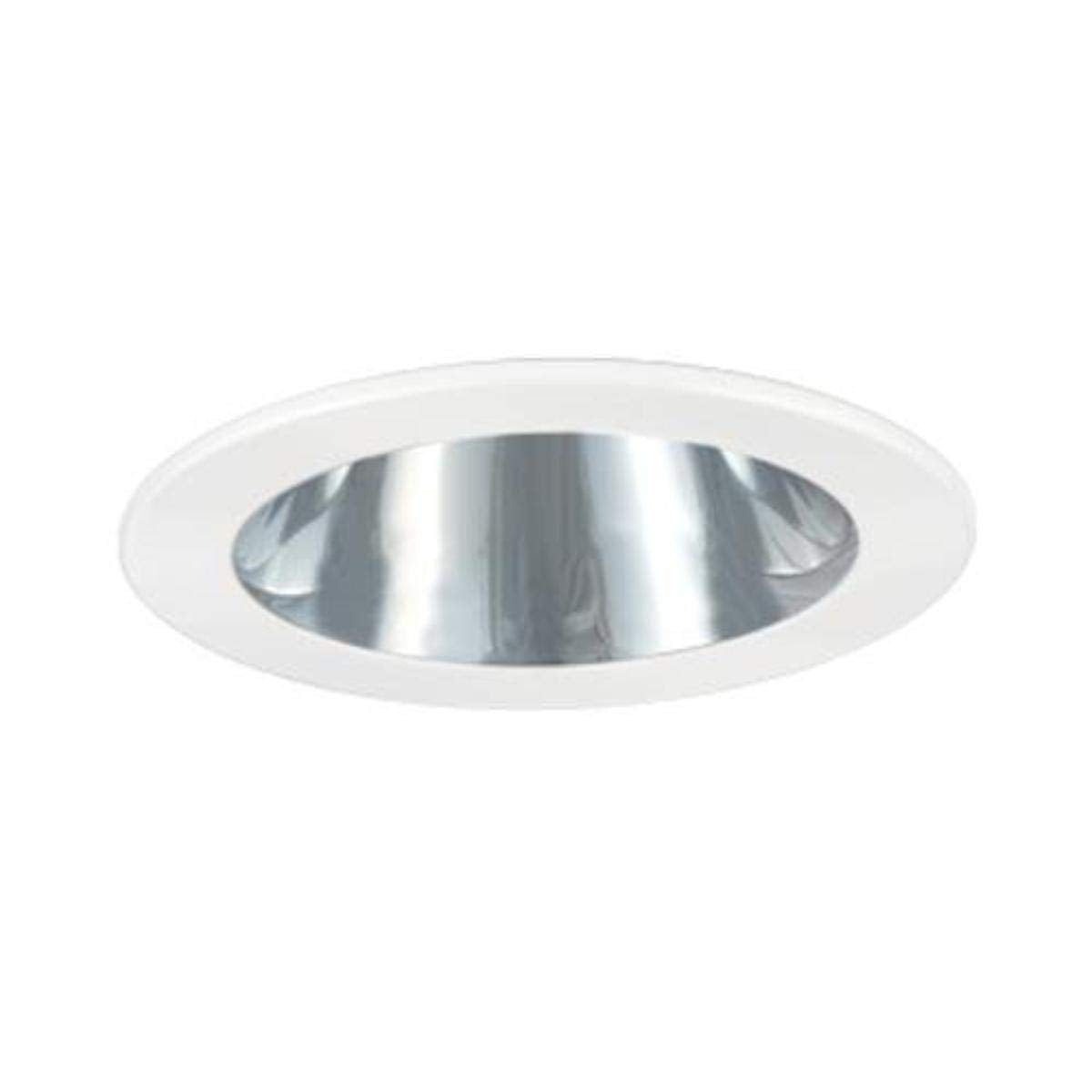 Jesco Lighting Tm402Pbwh 4-Inch Aperture Low Voltage Trim Recessed Light, Adjustable Open Reflector, Polished Brass Finish With White Trim