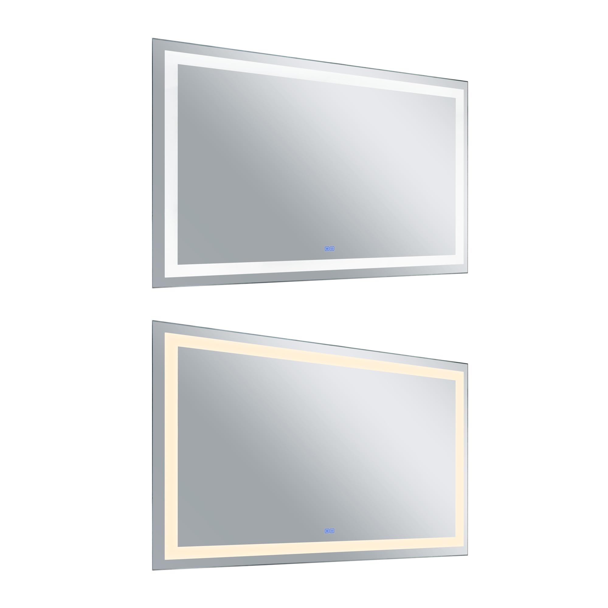 CWI Lighting Abril 58 Rectangle Contemporary Metal LED Mirror in Matte White