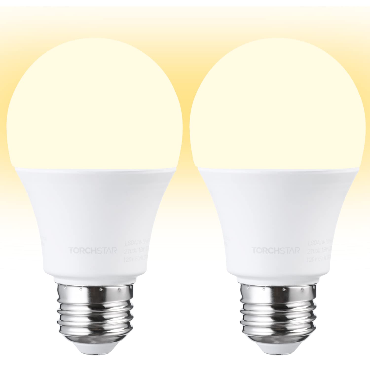 TORCHSTAR LED Garage Door Opener Bulb, 100W Equivalent, 1500LM, Warm White 3000K, E26 Base, Pack of 2, UL Listed