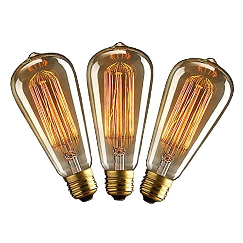 Homesake Light Bulbs for Home Decor Items, Edison Tungsten Filament Antique Vintage Glass Yellow Light Bulbs Living Room, Bedroo