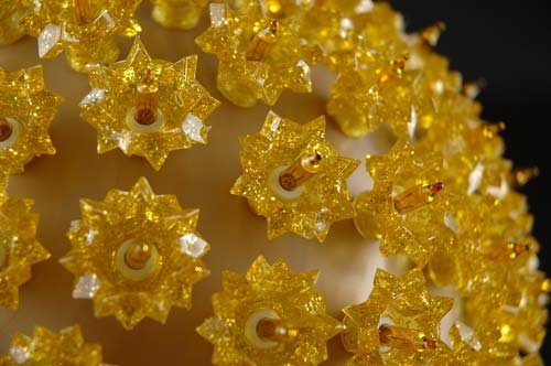 Novelty Lights Starlight Sphere 50-Light Ornament Ball Light, Gold, 6in, Commercial Grade with 5ft Hanging Cord and 12ft Power Cord