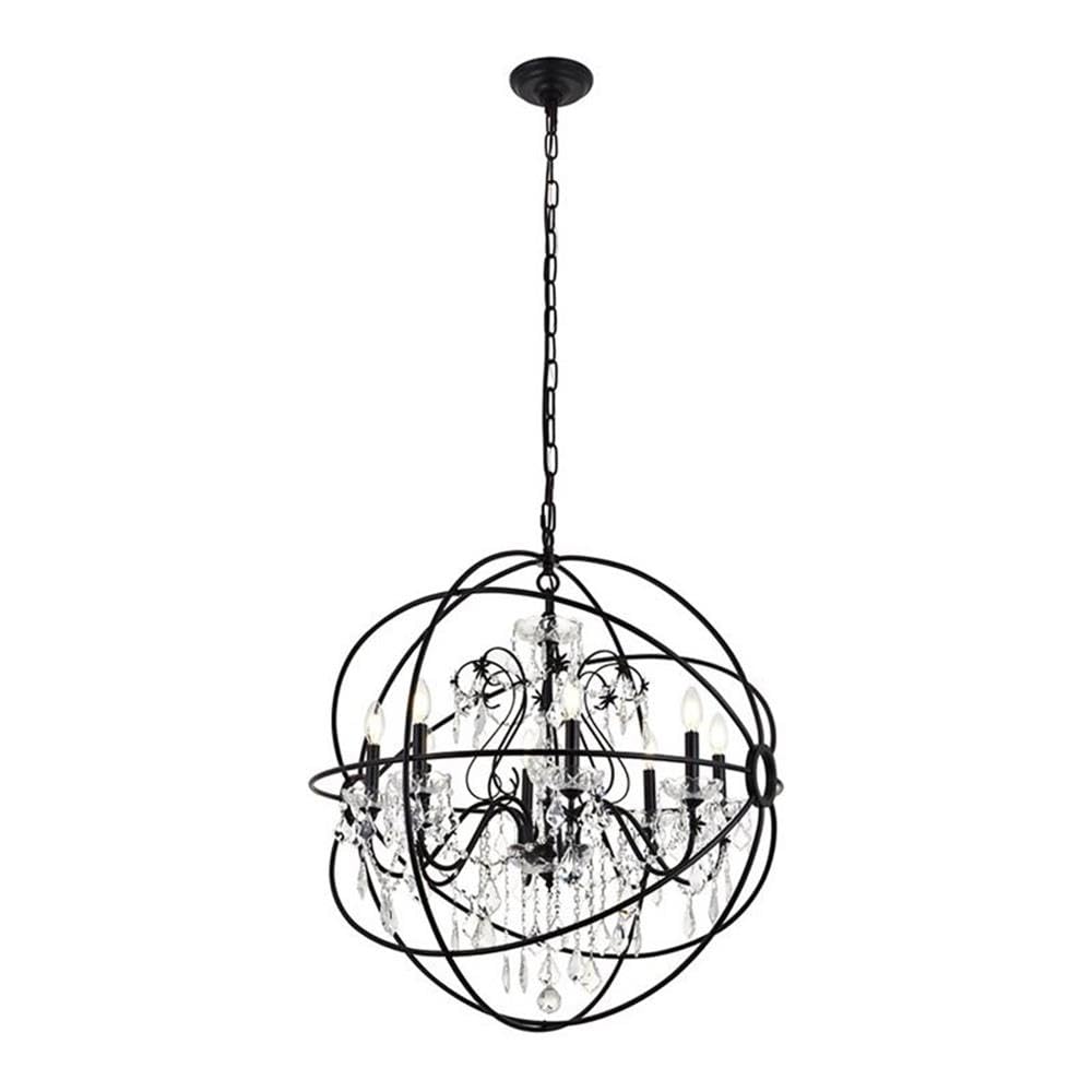 Living District Cordelia 8-Light Transitional Metal Pendant in Black