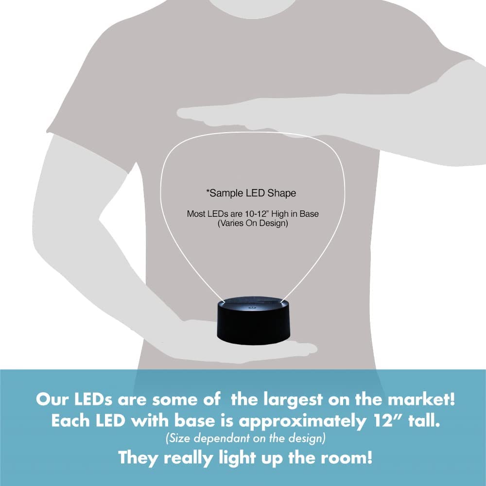 Mirror Magic Personalized Led Night Light Lamp With Remote, College Football Helmet Lights Up In 16 Colors, 4 Light Modes, 10-12