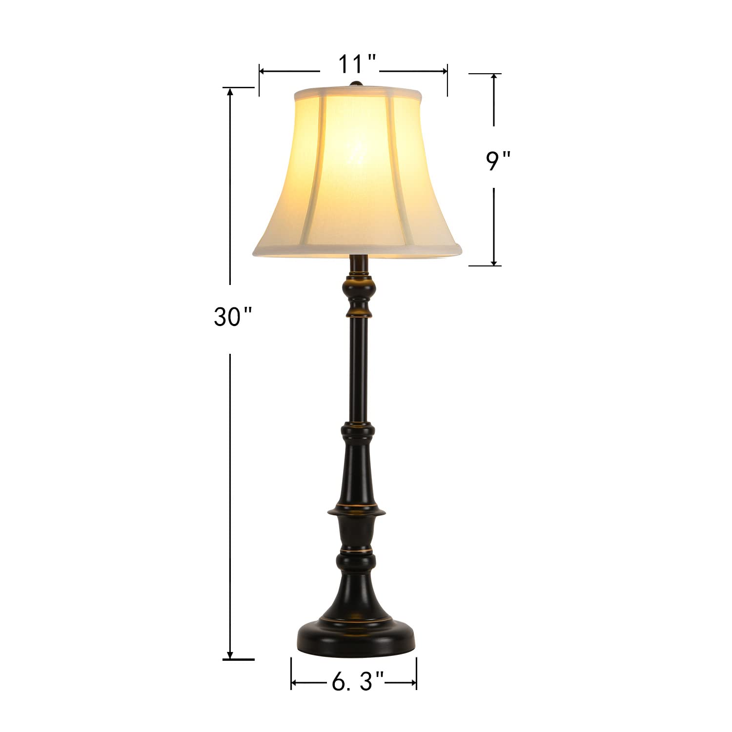 Smeike Vintage Style Table Lamp Set of 2, Iron Buffet & Bedside Lamps, Model TB-8004, 2-Pack for Living Room & Bedroom