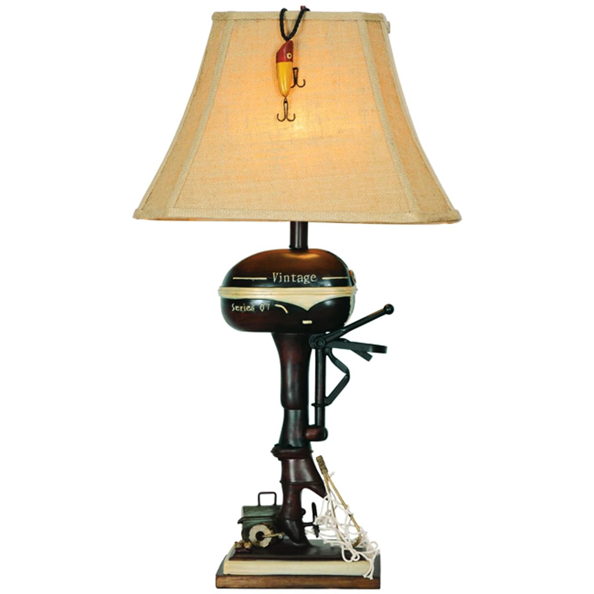 Black Forest D?or - Vintage Motor Boat Lamp - Nautical Lamp for Cabin, Living Room, Nightstand, Desk, 30'' x 16'' x 11''