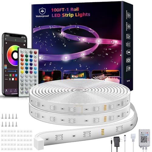 Ledagic 200ft Outdoor Led Strip Lights Waterproof, Ip68 Outside Led Light Strip Waterproof with Remote and App Control, Exterior