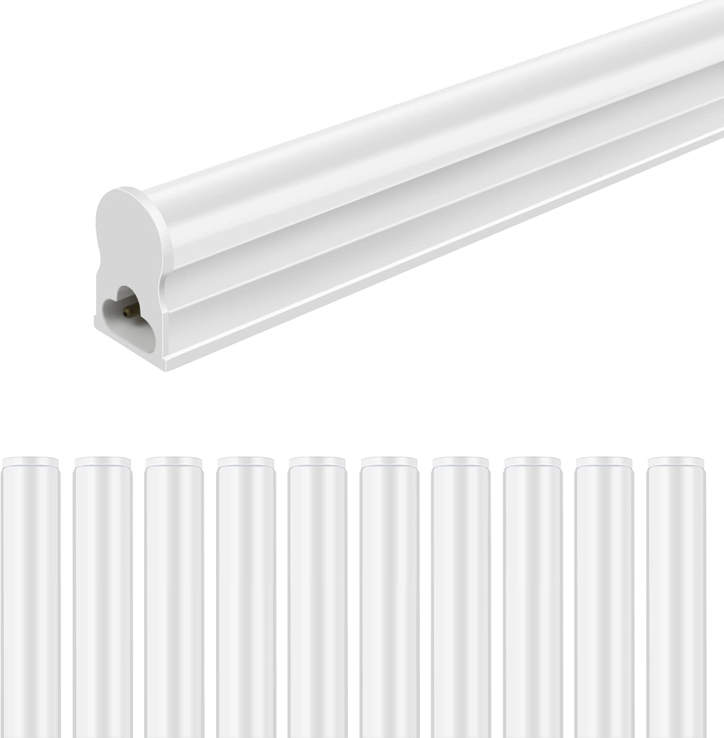 LightingWill T5 LED Shop Light, 4FT, Natural White 4000K, 20W, Linkable Integrated Fixture for Utility LED Ceiling and Under Cab