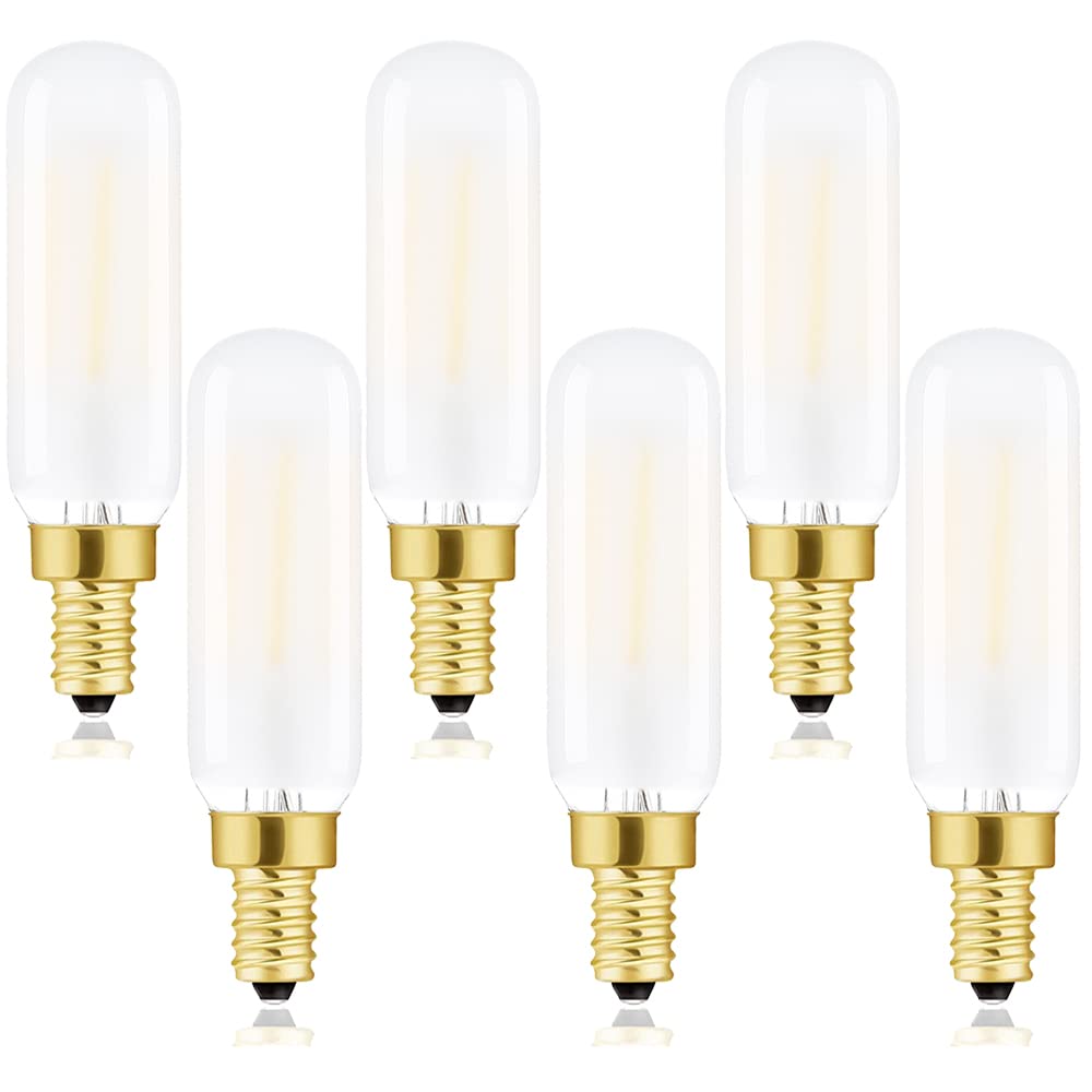 Lvye Dimmable T6 Led Frosted Bulbs, 6W E12 Edison Light Bulbs Soft White 3000K,600Lm, 60W Candelabra Incandescent Bulbs Equivale