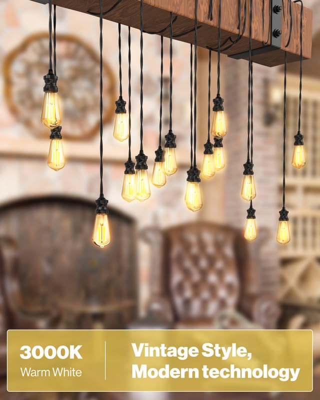 Sunco 16 Pack Dusk To Dawn Indoor Residential Vintage Led Edison Bulbs 75W Equivalent 7W, 850 Lumens Non-Dimmable St58 Filament