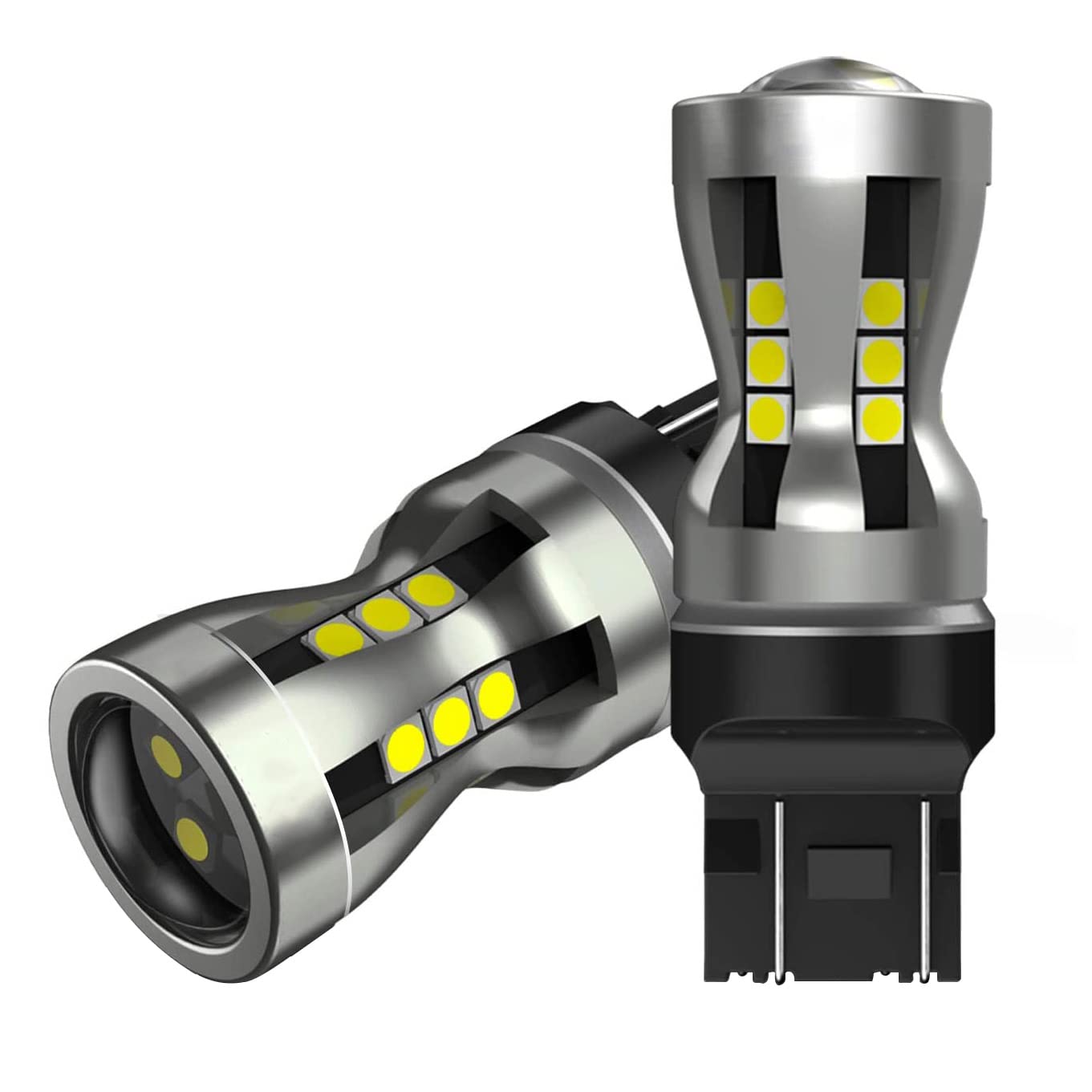 Sealight 7440 7443 Led Bulbs, 6000K Bright White, 3000Lm, Aluminum, Pack Of 2 For Backup, Turn Signal, Brake Lights