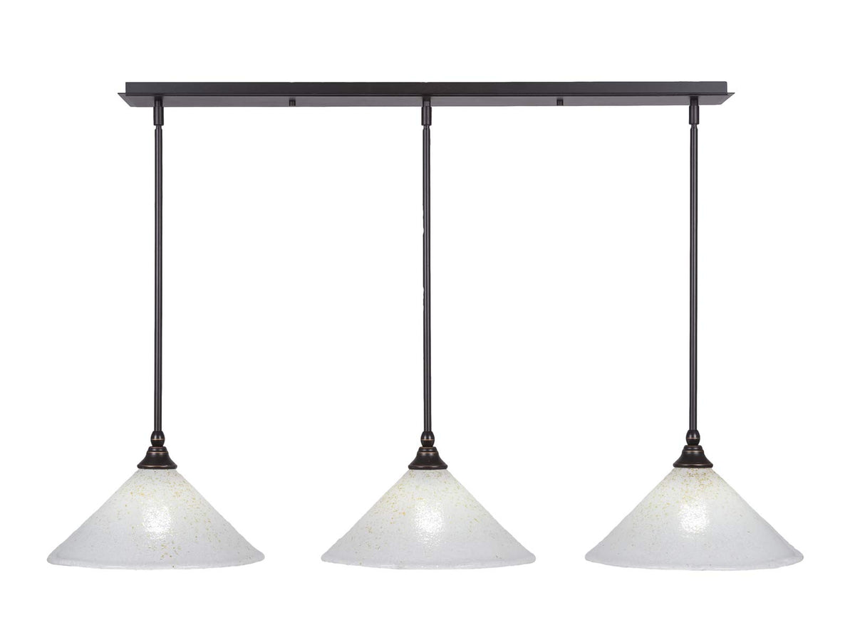 Toltec Lighting 3 Light Linear Pendalier In Dark Granite (36-Dg-702)
