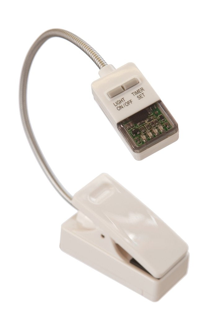 LIGHT IT! by Fulcrum Multiflex EcoReader Book Light with Timer, White, Metal, Model 20022-108