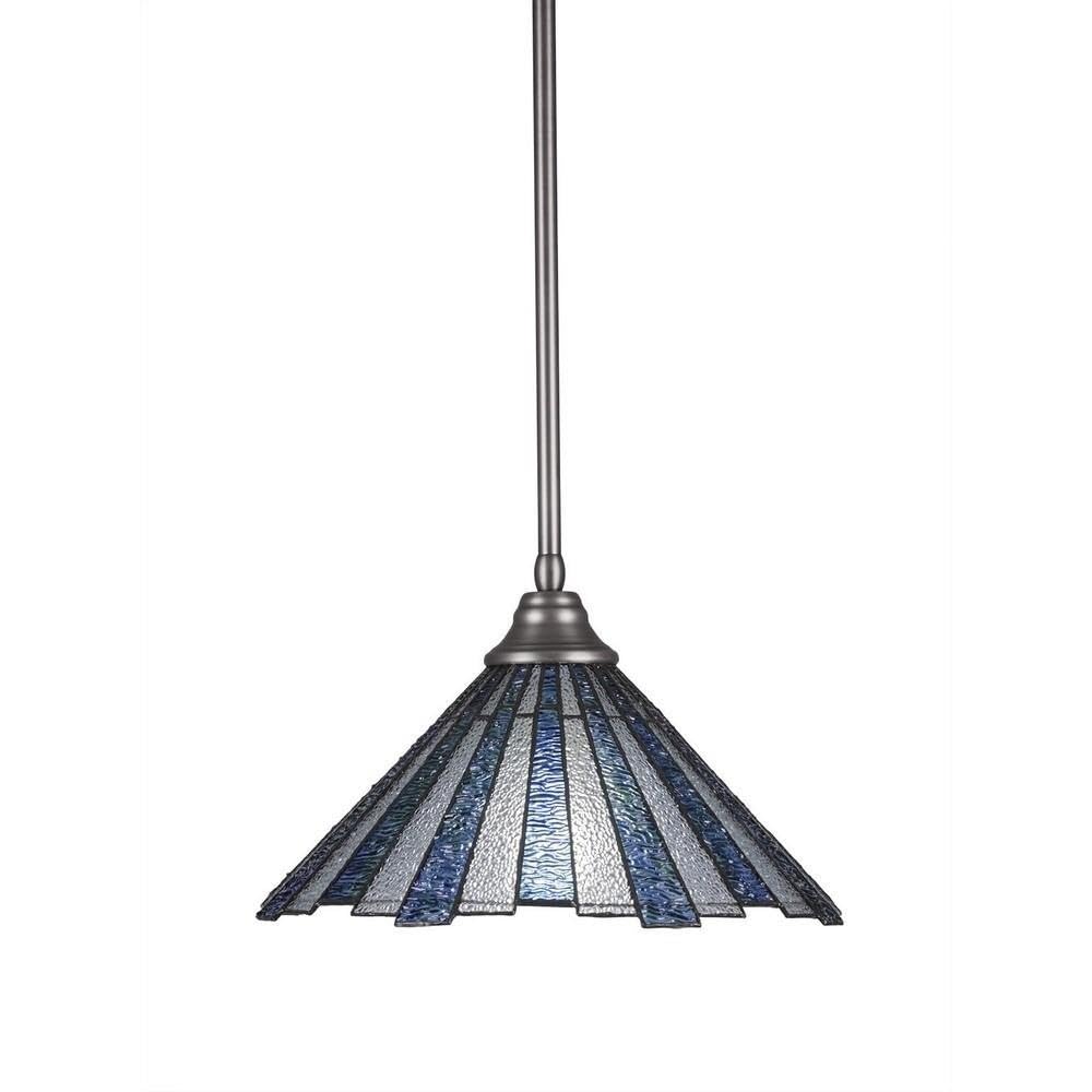 Toltec Lighting 26-Bn-932 Stem Hang Straight Swivel Pendant With Sea Ice Glass, 16&quot;, Brushed Nickel