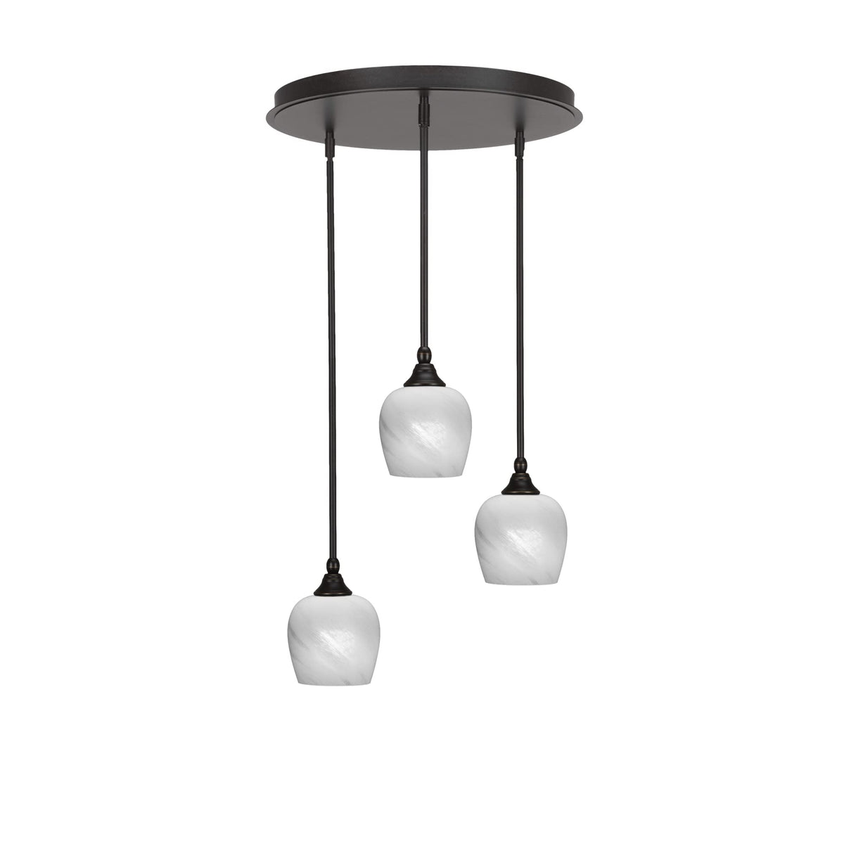 Empire 3 Light Cluster Pendalier in Dark Granite Finish (2183-DG-4811)