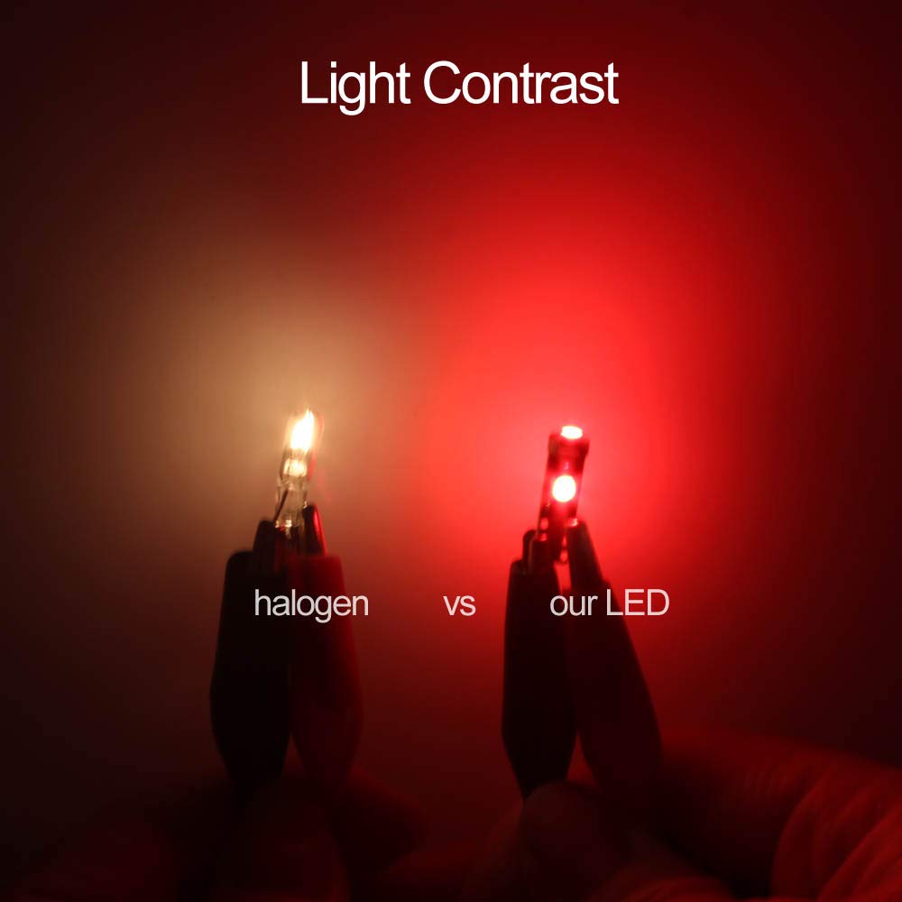 Dodofun Red T5 37 74 Led Bulb With Twist Lock Socket Pc74 Pc37 Dashboard Instrument Panel Gauge Cluster Light Pack Of 10