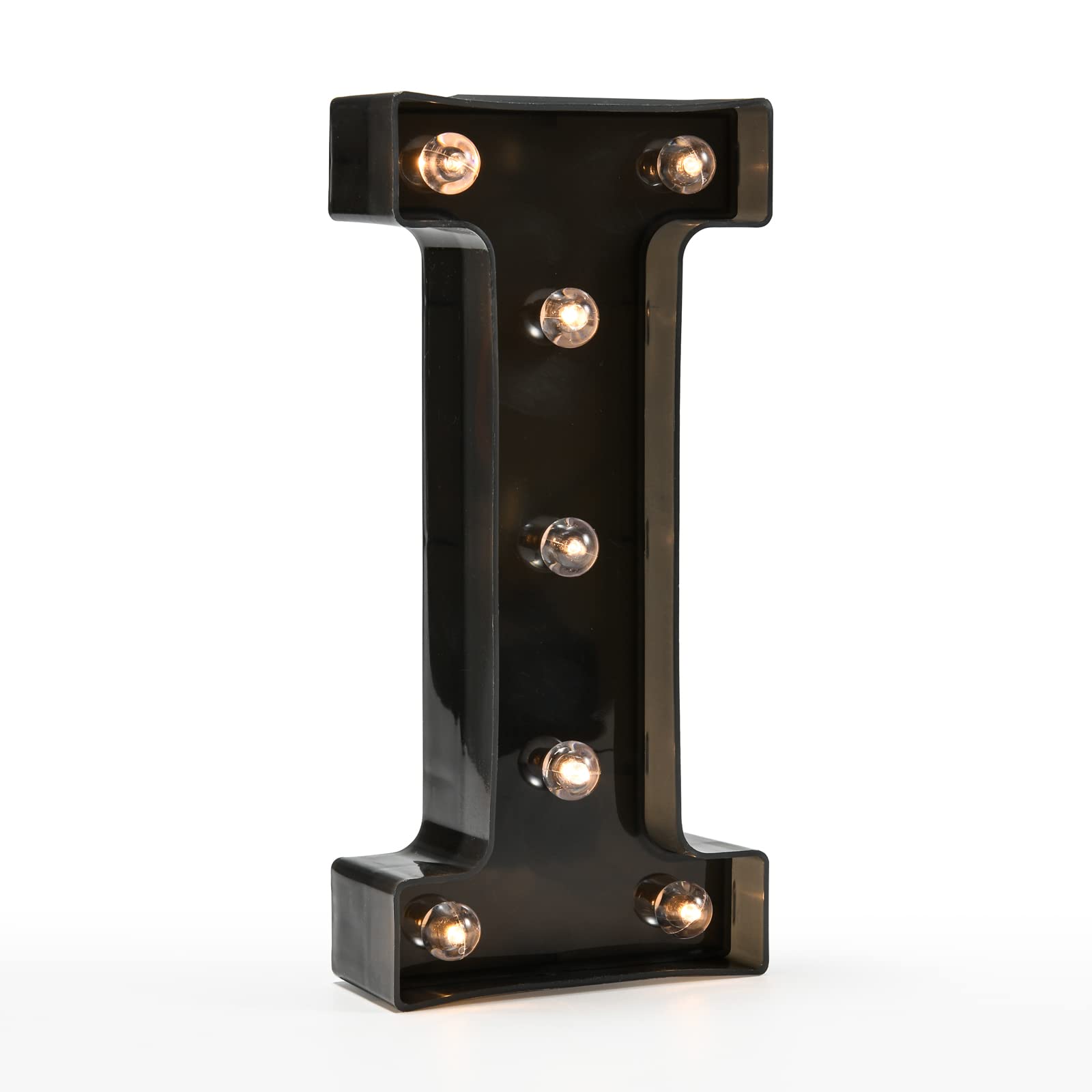 OYCBUZO Light Up Black Alphabet Marquee Letters Sign LED Marquee Number Lights Sign for Night Light Home Bar Christmas Lamp Birthday Party Wedding Decoration I