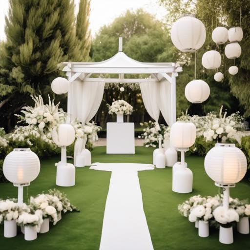 Matissa Round Paper Lanterns - 10 White Paper Decor For Wedding & Birthday Party, Pack Of 3