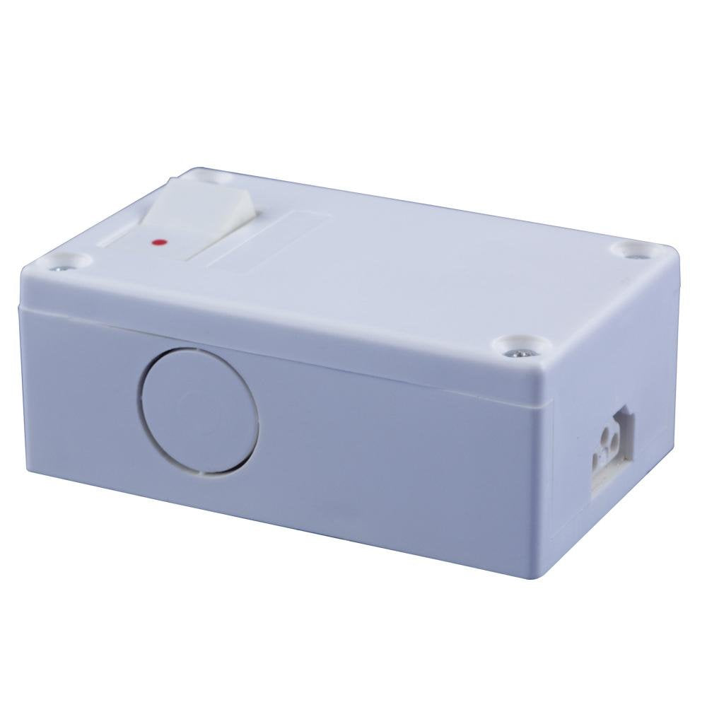 Jesco Lighting SP-B 2-Wire Plastic Hardwire Box with Control Switch, White Finish