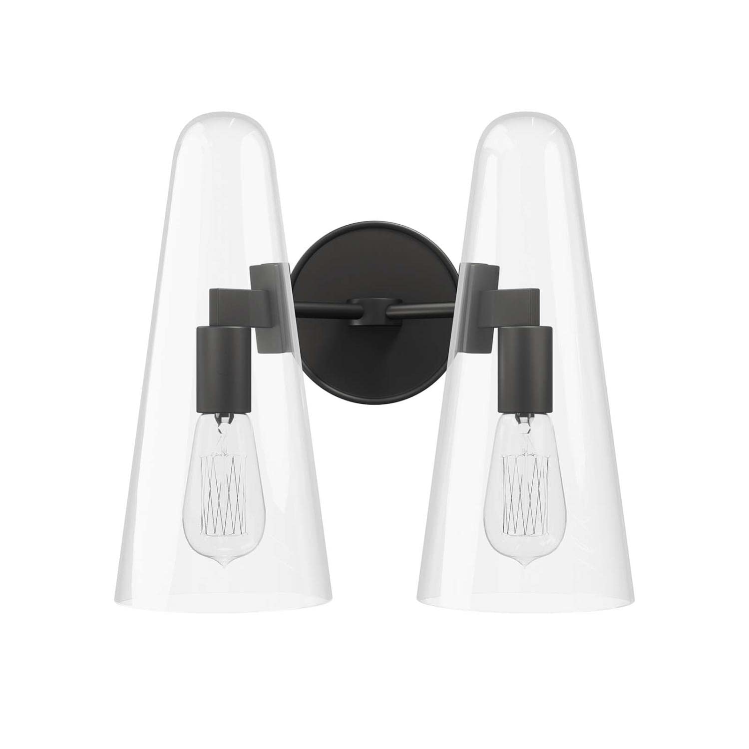 Beacon 2-Light Wall Sconce in Opal Satin Brass