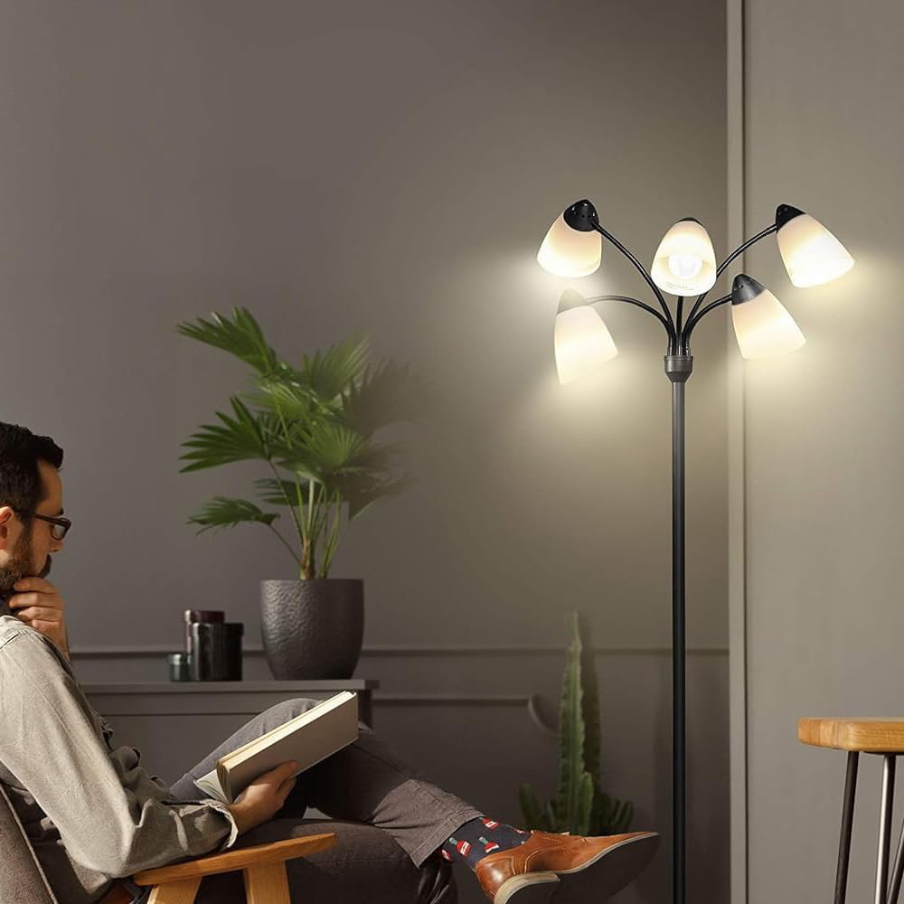 Velouer 4 Pack Plastic Lampshades, 5.7 High, 4.1 Diameter, White, Replacement For Led Floor Lamps