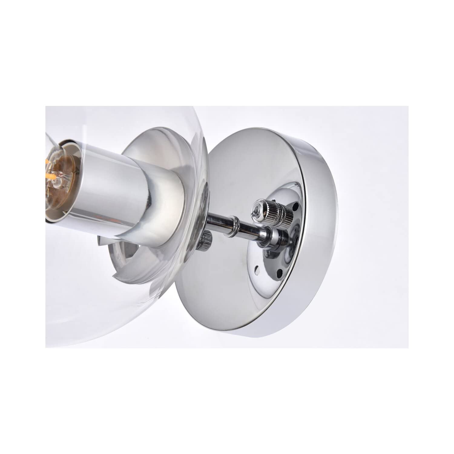 Living District Mimi 1-Light Metal Flush Mount in Chrome and Clear