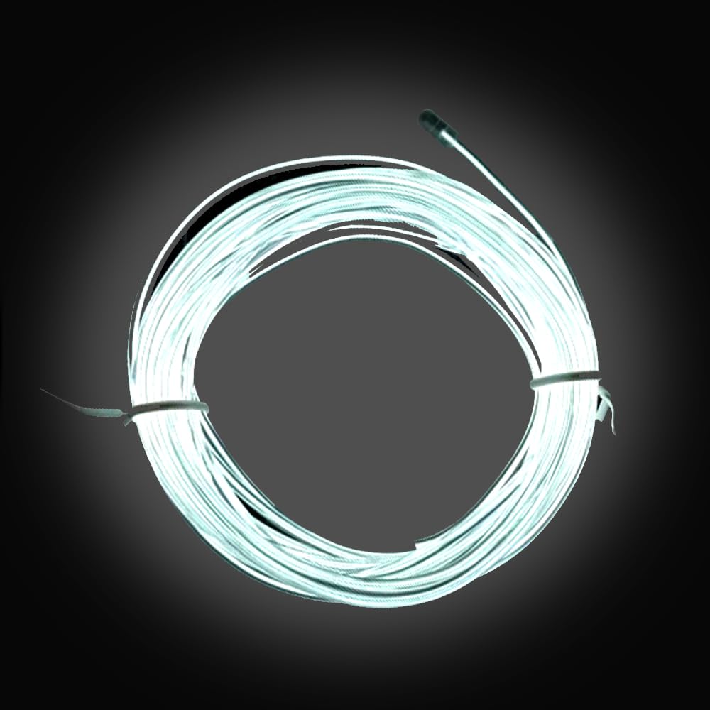dobestyou White EL Wire -3m Glow-in-The-Dark Electroluminescent Wire with Controller  Waterproof Flexible Light Band for Halloween Costumes  Cosplay  Rave Parties & DIY Nighttime Decorations