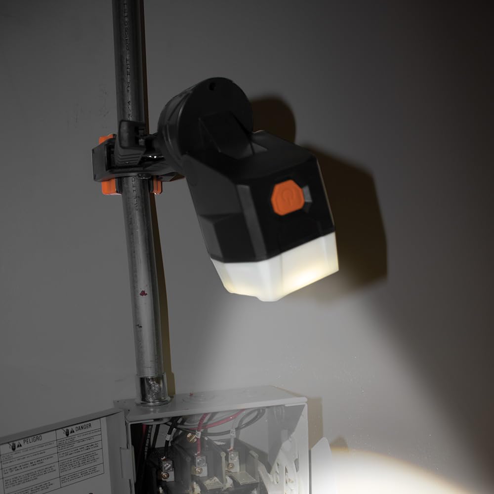 Klein Tools 56029 LED Clamp Work Light, 360° Rotation, 90° Pivot, Dust & Water Resistant, ABS Material