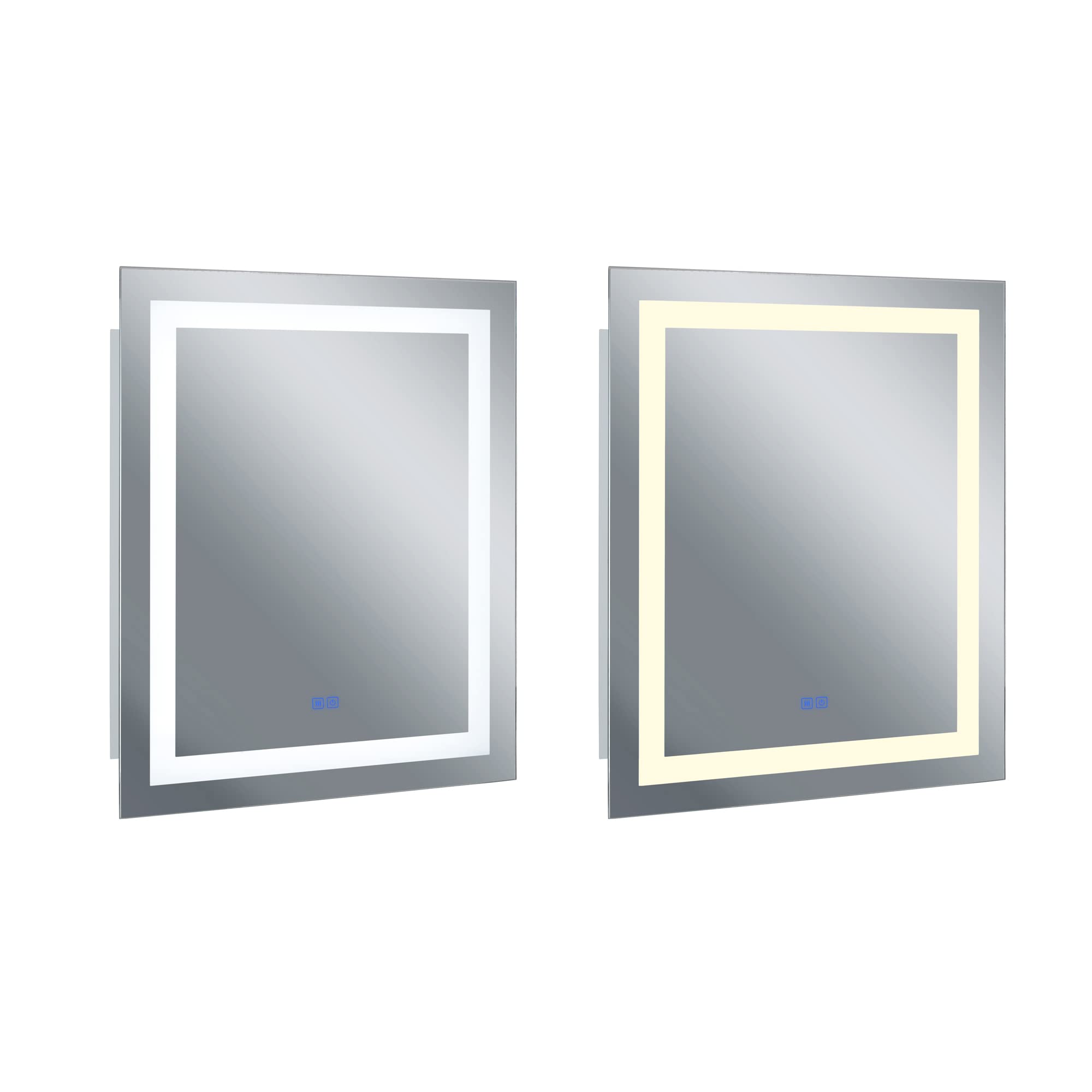 Cwi Lighting Abril 36" Square Led Mirror - Contemporary Metal Design In Matte White
