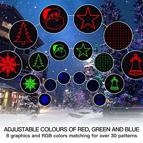 2022 Designed Rgb Christmas Projector Lights Outdoor Waterproof Laser Light Red Green And Blue Star Shower With Remote Landscape